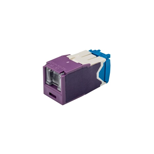 Panduit 1-PORT MOD JACK CAT6A 8W8P UTP, MINICOM T568A/B SPRING SHUTTER, VIOLET CJH6X88TGVL